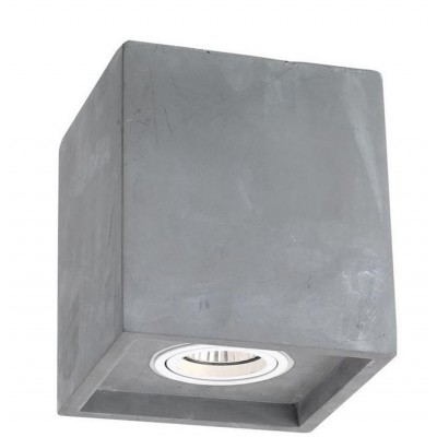 FELICIO VÝPRODEJ Stropní bodové svítidlo, těleso beton, povrch šedá, pro žárovku 1x35W, GU10 ES50, 230V, IP20, rozměry 130x130x150mm