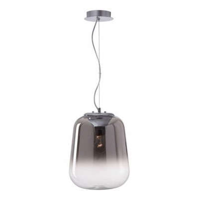 ALKA 1x60W E27 230V IP20 Závěsné svítidlo, základna kov, povrch chrom, difuzor sklo kouřová s čirým okrajem, pro žárovku 1x60W, E27, 230V, IP20, rozměry d=250mm, h=340mm, vč.závěsného kabelu l=1200mm, lze zkrátit