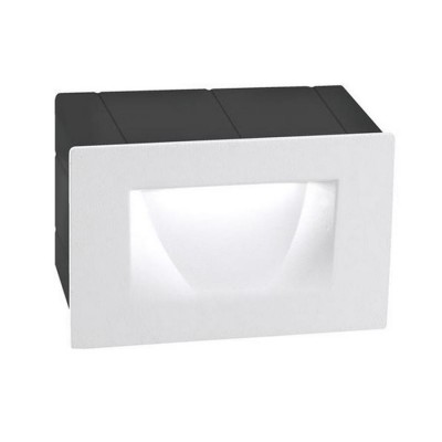 STEP LIGHT Vestavné venkovní svítidlo do stěny, základna hliník, povrch bílá, LED 1x3W, teplá 3000K, 270lm, 230V, IP54, rozměry 110x60x70mm, svítí dolů