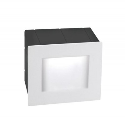 STEP LIGHT Vestavné venkovní svítidlo do stěny, základna hliník, povrch bílá, LED 1x3W, teplá 3000K, 270lm, 230V, IP54, rozměry 80x70x80mm, svítí dolů