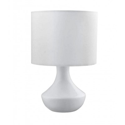 ROSIA TABLE Stolní lampa, základna kov bílá mat, stínítko textil bílá, pro žárovku 1x40W, E14, 230V, IP20, rozměry d=180mm h=260mm