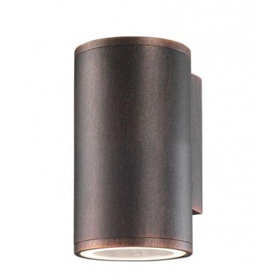 WALL LIGHT Nástěnné venkovní svítidlo, těleso hliník, povrch antická hnědá, krycí sklo čiré, pro žárovku 1x35W, GU10, 230V, IP54, rozměry 65x104x110mm, svítí dolů