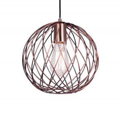ALMOND 1X60W E27 230V IP20 TŘ.1 D=250MM Závěsné svítidlo, základna kov, stínítko kov, povrch drátěná měděná, pro žárovku 1x60W, E27, 230V, IP20, tř.1, rozměry d=250mm, vč.závěsného kabelu l=1500mm, lze zkrátit