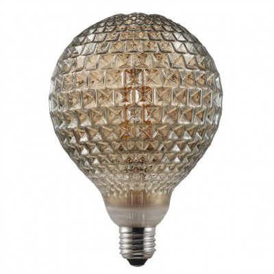 SHINIE LED 1x2W E27 TŘ.2 Světelný zdroj, základna kov,difuzor plast kouřová s dolíčky, žárovka LED 1x2W, E27, G125, teplá 2200K, 130lm, Ra80, 230V, IP20, tř.2, rozměry d=125mm, l=170mm