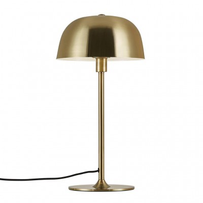 CERA Stolní lampa, kov, povrch zlatá, pro žárovku E14, max. 40W, včetně vypínače kabelu