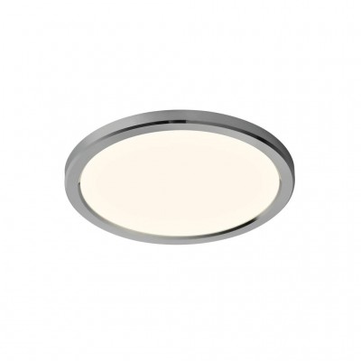 Oja 29 IP54 3000K/4000K Stropní svítidlo, plast, chrom, difuzor plast, LED 14W, 1600lm, CCT přepín teploty  teplá 3000K/neutr 4000K, stmív STEP vyp/zap vypín 100%/50%/20% memory Ra80, 230V, IP54, d=294mm, h=23mm, zadní podsv