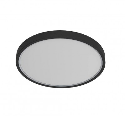 OLOF IP44 3000K/4000K Stropní svítidlo, těleso plast/hliník, povrch černá, difuzor plast, LED 15W, 1650lm, teplá 3000-4000K+noční osvětlení, dim to warm, Ra90, 230V IP44, d=350mm, vč odnímatelných kruhů