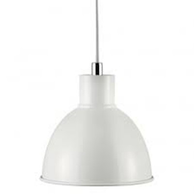 POP PENDANT Závěsné svítidlo, základna kov, stínítko kov bílá se stříbrným detailem, pro žárovku 1x60W, E27, 230V, IP20, tř.2, rozměry 215x230mm, vč. závěsného kabelu l=2000mm, lze zkrátit