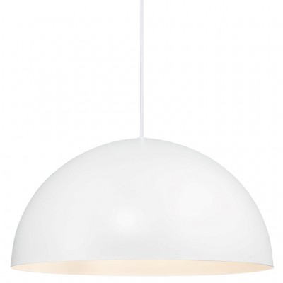 SVAMP 40 Závěsné svítidlo, těleso kov, povrch bílá/černá, pro žárovku E27 max 40W, 230V, IP20, tř.2, stínítko d=400mm, včetně závěsného kabelu s textilním úpletem - černá/bílá, l=2000mm, lze zkrátit