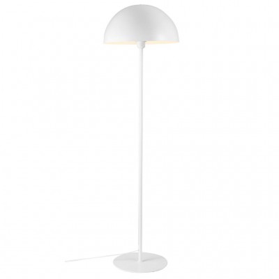 ELLEN Stojací lampa, těleso kov, povrch bílá/černá, pro žárovku E27 max 40W, 230V, IP20, tř.2, stínítko d=400mm, základna d=300mm, včetně vypínače kabelu - černá/bílá, l=1500mm, lze zkrátit