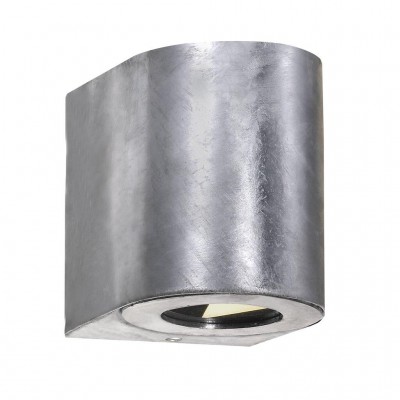 Canto 2 Nástěnné svítidlo interiérové/venkovní, těleso kov, povrch galvanizovaný, difuzor plast, LED 2x6W, 500lm, teplá 2700K, Ra80, 230V, IP44, tř.1, rozměry 104x87mm, svítí nahoru/dolů, vyzařovací úhel 75°