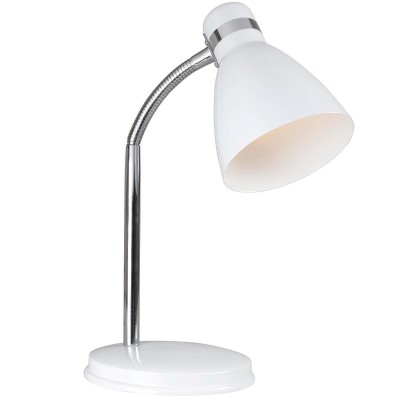 CYCLONE TABLE Stolní lampa, nastavitelný směr svícení, flexibilní rameno, husí krk, základna kov, stínítko kov bílá, černá, pro žárovku 1X15W, E14, 230V, IP20, tř.2, rozměry 110X150X330mm, rameno 87mm