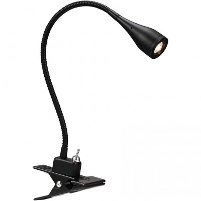 MENTO CLAMP VÝPRODEJ Lampa se skřipcem na poličku, nastav směr svícení, flexibilní rameno, husí krk, základna kov, stínítko kov černá, LED 1x3W, teplá 3000K, 130lm, 230V, IP20, tř.3, rozměry 35x65mm, 