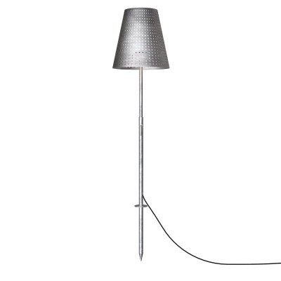 FUSE SPEAR VÝPRODEJ Stojací venkovní lampa, základna kov, stínítko kov galvanizovaná ocel s otvory, pro žárovku 1x60W, E27, A60, 230V, IP44, tř.2, rozměry 350x1290-1650mm, přívodní kabel 5000mm