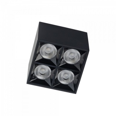 MINIS LED 16W, IP20 Stropní přisazené svítidlo, těleso hliník, povrch černá, LED 16W, teplá 3000K, 1500lm, Ra80, 230V, IP20, tř.2, rozměry 82x82x66mm