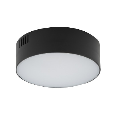 TRIDAR LED 50W, IP20 Stropní přisazené svítidlo, kruh, těleso plast, povrch černá, difuzor plast opál, LED 50W, teplá 3000K, 4300lm, Ra80, 230V, IP20, tř.2, rozměry d=300mm, h=40mm