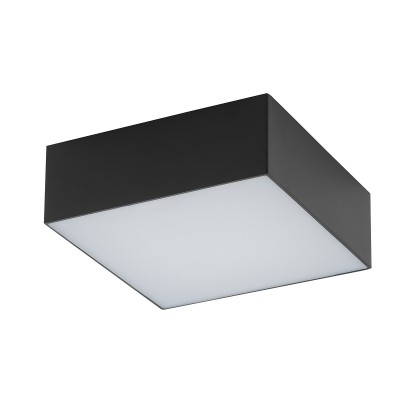 POLAROS LED 15W, IP20 Stropní přisazené svítidlo, čtverec, těleso plast, povrch černá, difuzor plast opál, LED 15W, teplá 3000K, 1200lm, Ra80, 230V, IP20, tř.2, rozměry 110x100x40mm