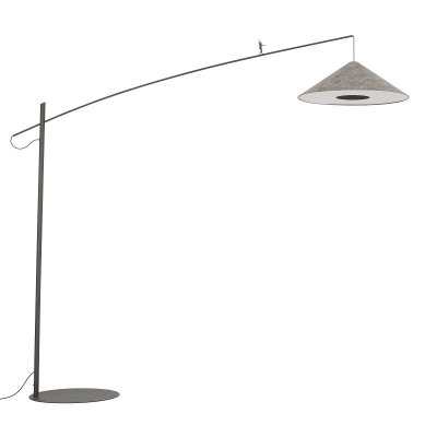 AKCIA FL II 1x25W E27 Stojací pokojová lampa, těleso kov, povrch šedá, stínítko textil šedá, difuzor plast opál, pro žárovku 1x25W, E27, 230V, IP20, rozměry d=720mm, h=2250mm, vypínač na kabelu.