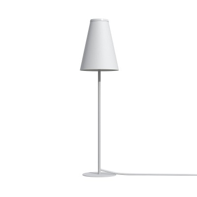 RIFL 1x10W, G9, IP20 Stolní lampa, základna kov, povrch bílá, stínítko textil, pro žárovku 1x10W, G9. 230V, IP20, tř.1, rozměry d=95mm, h=440mm, přívodní kabel l=1650mm, včetně vypínače na kabelu