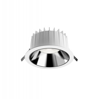 TLIAS LED 20W, 30W, 40W, IP44/IP22 Stropní podhledové bodové svítidlo, těleso plast, povrch bílá vně stříbrná, difuzor plast čirý, LED 20W, 30W, 40W, teplá 3000K nebo neutrální 4000K, vyzařovací úhel 65°, Ra80, 230V, IP44/IP20
