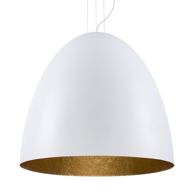 NEBENE XL Závěsné svítidlo, základna kov, povrch bílá, těleso kov vnější bílá, vnitřní zlatá, pro žárovku 7x40W, E27, 230V, IP20, tř.1, rozměry 750x710mm, vč závěsu l=2790mm lze zkrátit
