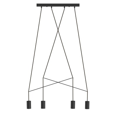 CERO C4 Závěsné svítidlo, těleso kov, povrch černá, pro žárovku 4x35W, GU10, 230V, IP20, tř.1, rozměry w=900mm, vč závěsu l=1300mm