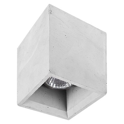 HERT S Stropní svítidlo, těleso beton, povrch beton, imitace opotřebení, pro žárovku 1x35W, GU10, 230V, IP20, tř.1, rozměry 90x90x120mm