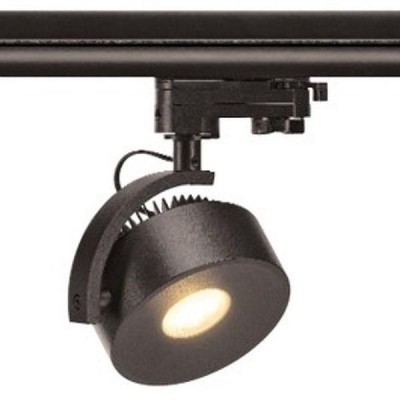 KALU TRACK LED DISK Bodové svítidlo nastavitelný směr svícení, těleso hliník, povrch černá, bílá, šedostříbrná, LED 12W, teplá 3000K, Ra80, 85°,stmív L, 230V, IP20, 501x58mm, vč adaptéru pro 3f lištu NORDIC ALUMINIUM / EUTRAC