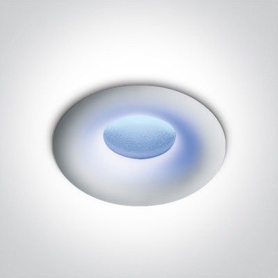 CHATEL BI 1W BLUE IP44 Stropní, podhledové, bodové, Darklight, svítidlo, těleso kov, povrch bílá LED 1W, MODRÁ, stmívatelné, 230V, do koupelny IP44, tř.3, rozměry d=16mm, h=21mm, driver SAMOSTATNĚ