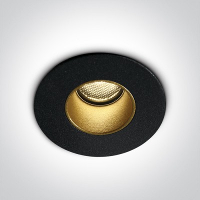 MIROS BI 2W IP65 Stropní podhledové bodové, komínkové, Darklight, svítidlo, kov, rámeček bílá/černá, reflektor černá/zlatá, LED 2W, 160lm, teplá 3000K/neutrální 4000K, stmív, vyzař. úhel 30°, 700mA, IP65, tř.3, d=37mm, h=40mm, driver SAMOSTATNĚ