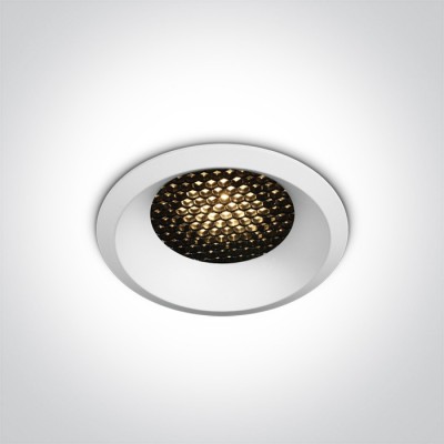 IZEGE X 1x10W HONEYCOMB Stropní podhledové, svítidlo se svět. reduktorem honeycomb,  kov, bílá, LED 6,5W, 500lm, přepín CCT teplá 3000K/3500K/neutrální 4000K, vyzař. úhel 36°, 700mA, IP20, d=70mm, h=40mm, driver SAMOSTATNĚ