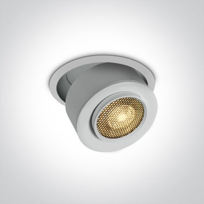 NINOV BI 15W ZOOM Stropní podhledové, bodové, svítidlo, se svět. reduktorem honeycomb, výklopné, kov, povrch bílá, LED 15W, 1500lm,  teplá 3000K, Ra90, ZOOM nast. vyzař. úhel 15°-45°, 230V, IP20, d=105mm, h=47mm.