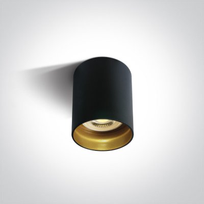 MESEN PL 1x10W GU10 Stropní přisazené bodové svítidlo, těleso kov, povrch černá, reflektor mosaz, pro žárovku 1x10W, GU10, MR16, 230V, IP20, rozměry d=68mm, h=95mm.