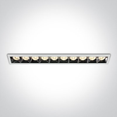 LESEI BI 40W Stropní podhledové, bodové, svítidlo, těleso kov, povrch bílá, LED 40W, 3200lm, teplá 3000K, vyzař. úhel 38°, 230V, IP20, tř.2, rozměry 395x47x54mm.