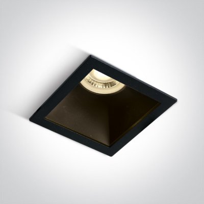 MIKE BI 1x10W GU10 Stropní podhledové, bodové, Darklight, svítidlo, těleso kov, povrch bílá/černá, reflektor černá/mosaz/měděná, pro žárovku 1x10W, GU10, MR16, 230V, IP20, tř.1, rozměry 84x45x84mm.