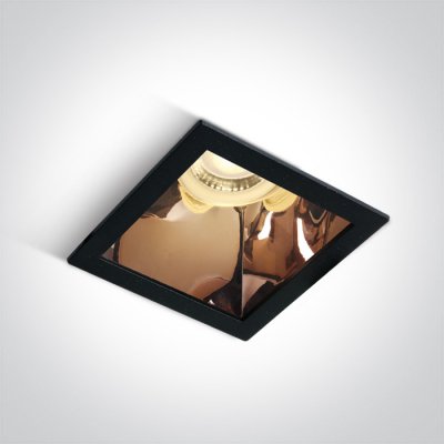 MIKE BI 1x10W GU10 Stropní podhledové, bodové, Darklight, svítidlo, těleso kov, povrch černá, reflektor měděná, pro žárovku 1x10W, GU10, MR16, 230V, IP20, tř.1, rozměry 84x45x84mm.