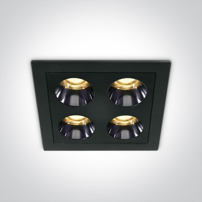 LOVAN BI SQ 10W Stropní podhledové, bodové, Darklight, svítidlo, těleso kov, povrch bílá/černá, LED 10W, 700lm, teplá 3000K, vyzař. úhel 38°, Ra90, 230V, IP20, tř.2, rozměry 75x42x75mm.