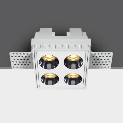 LOVAN BI SQ 10W bezrámečkový Stropní podhledové, bezrámečkové, bodové, Darklight, svítidlo, těleso kov, povrch bílá, LED 10W, 700lm, teplá 3000K, vyzař. úhel 38°, Ra90, 230V, IP20, tř.2, rozměry 70x60x70mm.