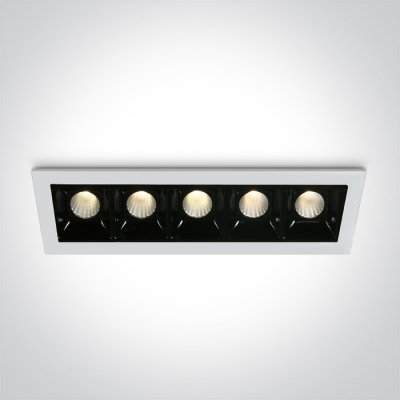 NAMUR BI 5x2W Stropní, podhledové, bodové, buňkové, svítidlo, těleso kov, povrch bílá, LED 5x2W, 5x160lm, stmívatelné, vyzař. úhel 30°, 700mA, Ra90, IP20, tř.3, rozměry 146x47x45mm, driver SAMOSTATNĚ