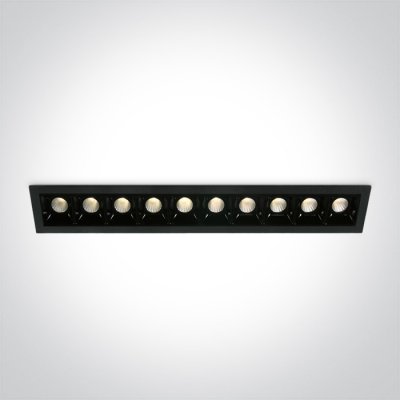 NAMUR BI 10x2W Stropní, podhledové, bodové, buňkové, svítidlo, těleso kov, povrch černá, LED 10x2W, 10x160lm, stmívatelné, vyzař. úhel 30°, 700mA, Ra90, IP20, tř.3, rozměry 281x47x45mm, driver SAMOSTATNĚ