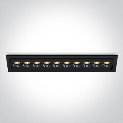 GREK BI 24W Stropní podhledové, bodové, Darklight, svítidlo, nast. sklon svícení +/-15°, těleso kov, povrch černá, LED 24W, 1680lm, teplá 3000K, Ra90, vyzař. úhel 38°, 230V, IP20, tř.2, rozměry 290x42x52mm.