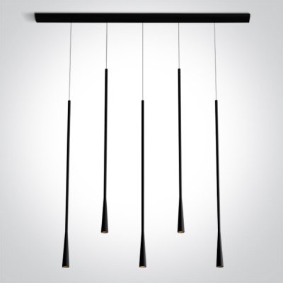 JOE HL 5x5W Závěsné bodové svítidlo, lustr, základna a těleso hliník, povrch černá, LED 5x5W, 1500lm, teplá 3000K, Ra90, 230V, IP20, tř.2, rozměry 1000x70mm, vč. závěsného kabelu l=2200mm, lze zkrátit