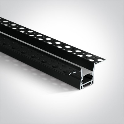 HUIS PROFIL 63x26 Vestavný, zápustný bezrámečkový profil pro LED pásky do sádrokartonu, materiál hliník, povrch bílý/černý, zapuštěný difuzor plast opál, max šířka LED pásků w=12mm, rozměry 63x26mm, délka l=2m.