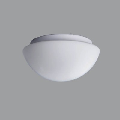 AURA 6, LED-1L11B07BT11/011 4000 Stropní svítidlo, základna kov, povrch bílá, difuzor sklo opál, LED 8W, neutrální 4000K, 1010lm/660lm, Ra80, 230V, IP44, zař. tř.1, "F", d=200mm, h=105mm, úchyt skla bajonet