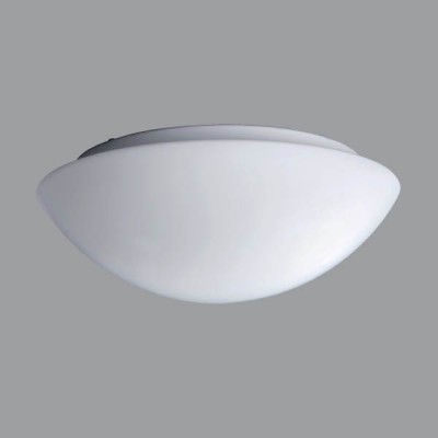 AURA 8, IP44, D=300mm Stropní svítidlo základna kov, povrch bílá, difuzor sklo triplex opál, pro žárovku E27, nebo LED, IP20, nebo do koupelny IP44, zař. Tř.1. "F", rozměty d=300mm, h=115mm, úchyt skla bajonet