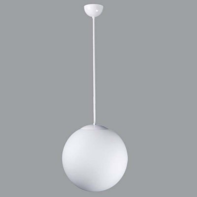 ADRIA P2, D=300MM Závěsné svítidlo, základna kov, povrch nerez/broušený nerez/mosaz/bílá, difuzor sklo triplex opál mat, žárovka 1x100W/E27, nebo LED, 230V, IP20, sklo d=300mm, pevný trubkový závěs