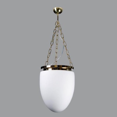 MIRA R Závěsné svítidlo, základna mosaz lesk, nebo kov nástřik bronz starobylá, difuzor sklo triplex opál mat, pro žárovku 150W/E27, nebo LED, 230V, IP41, sklo d=350mm, h=430mm, závěs řetěz, lze zkrátit