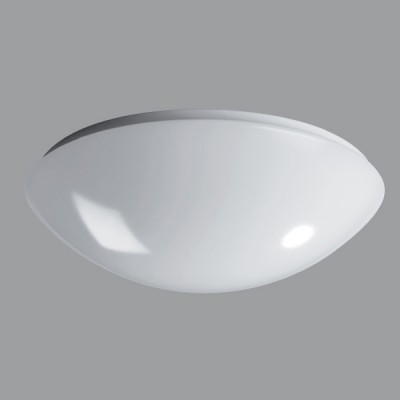 TITAN 3 HF-senzor Stropní svítidlo, HF senzor pohybu dosah 8m, záběr 150°,čas 5s-5min, soumrak., základna kov, bílá, difuzor plast polykarbonát nebo PMMA, pro žárovku 40W, nebo LED, 230V, zvýšené krytí IP44, d=500mm, h=135mm, úchyt stínítka klapky