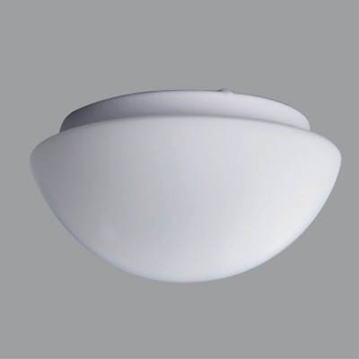 AURA 6, LED-NZ1W/011 4000 Stropní svítidlo, základna kov, difuzor sklo opál, SE - pouze nouzové svícení 1W/1h, LED, neutrální 4000K, 170/110lm, 230V, IP44, zař. tř.1, "F", d=200mm, h=105mm, úchyt skla bajonet