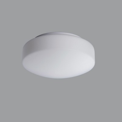 EDNA 1 LED-NZ1W/020 Stropní svítidlo, SE - pouze nouzové svícení, záloha 1W/3h, základna kov, povrch bílá, difuzor sklo, opál mat, LED 1W, neutr 4000K, 170lm/120lm, 230V, do koupelny IP43, tř.1, "F", d=220mm, h=